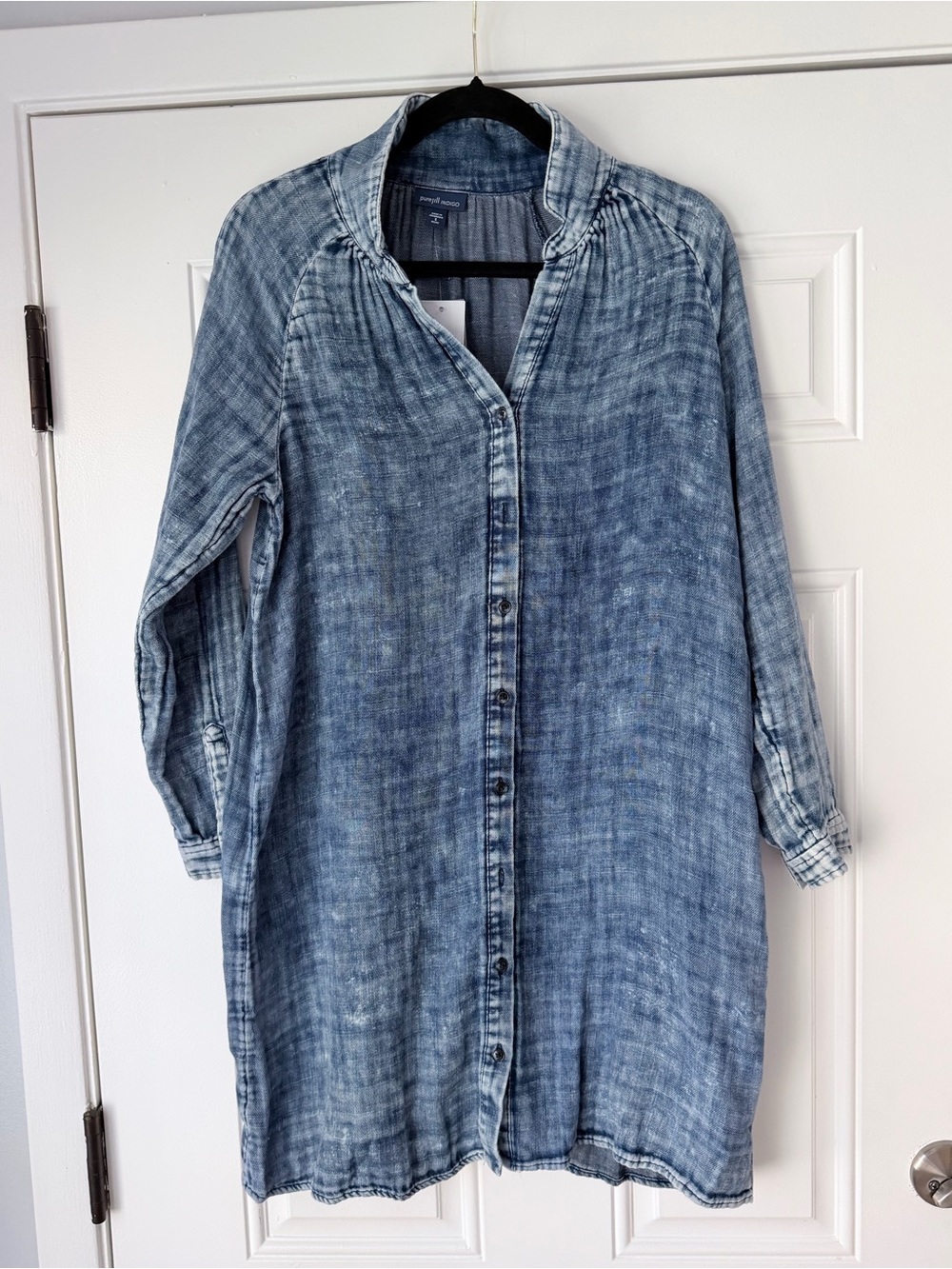 NWT j. Jill size s petite soft denim shirt mini dress shirtdress 100% cotton